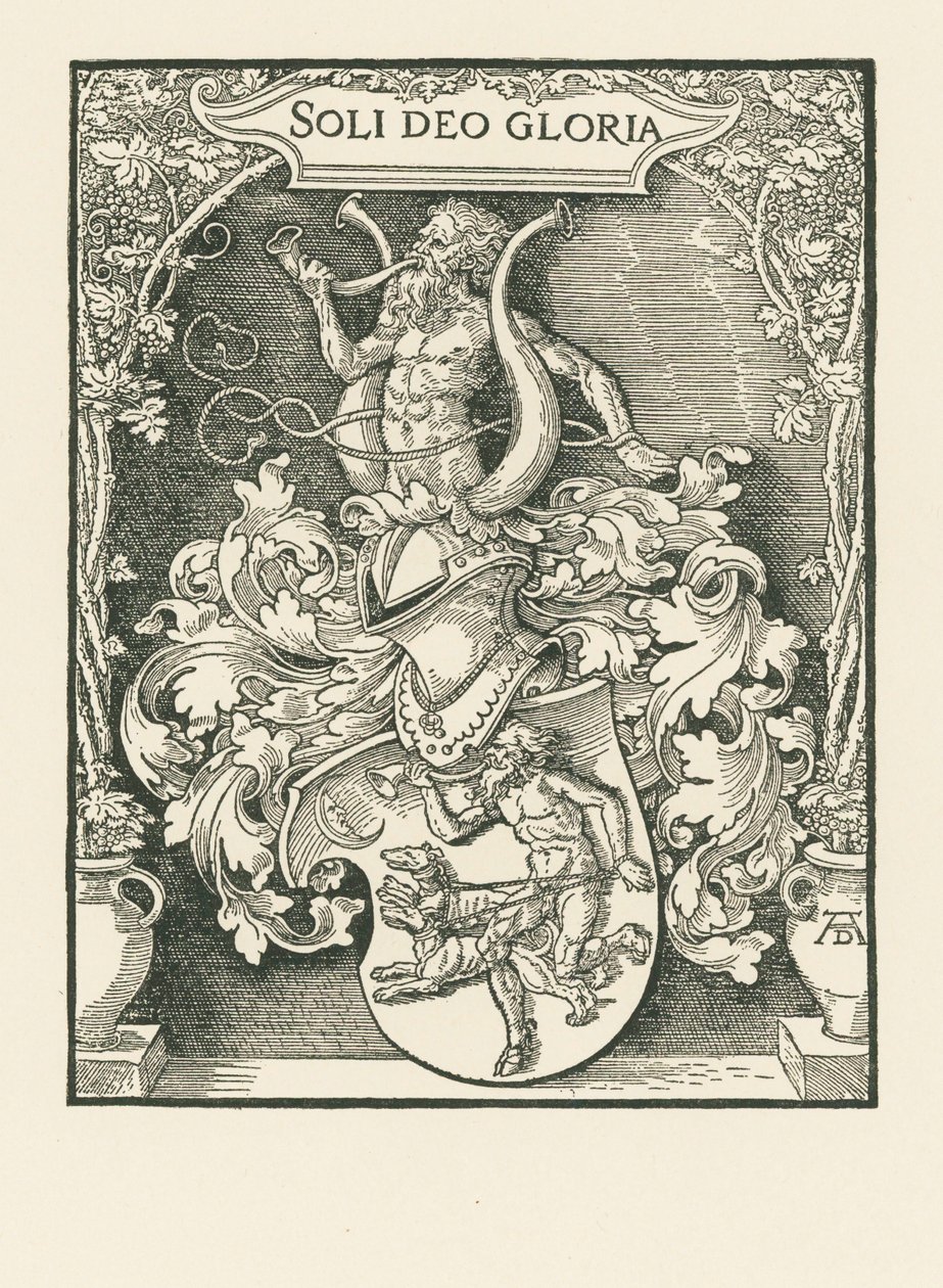 Johann Tscherten vaakuna, noin 1518 (puupiirros). tekijältä Albrecht Dürer or Duerer