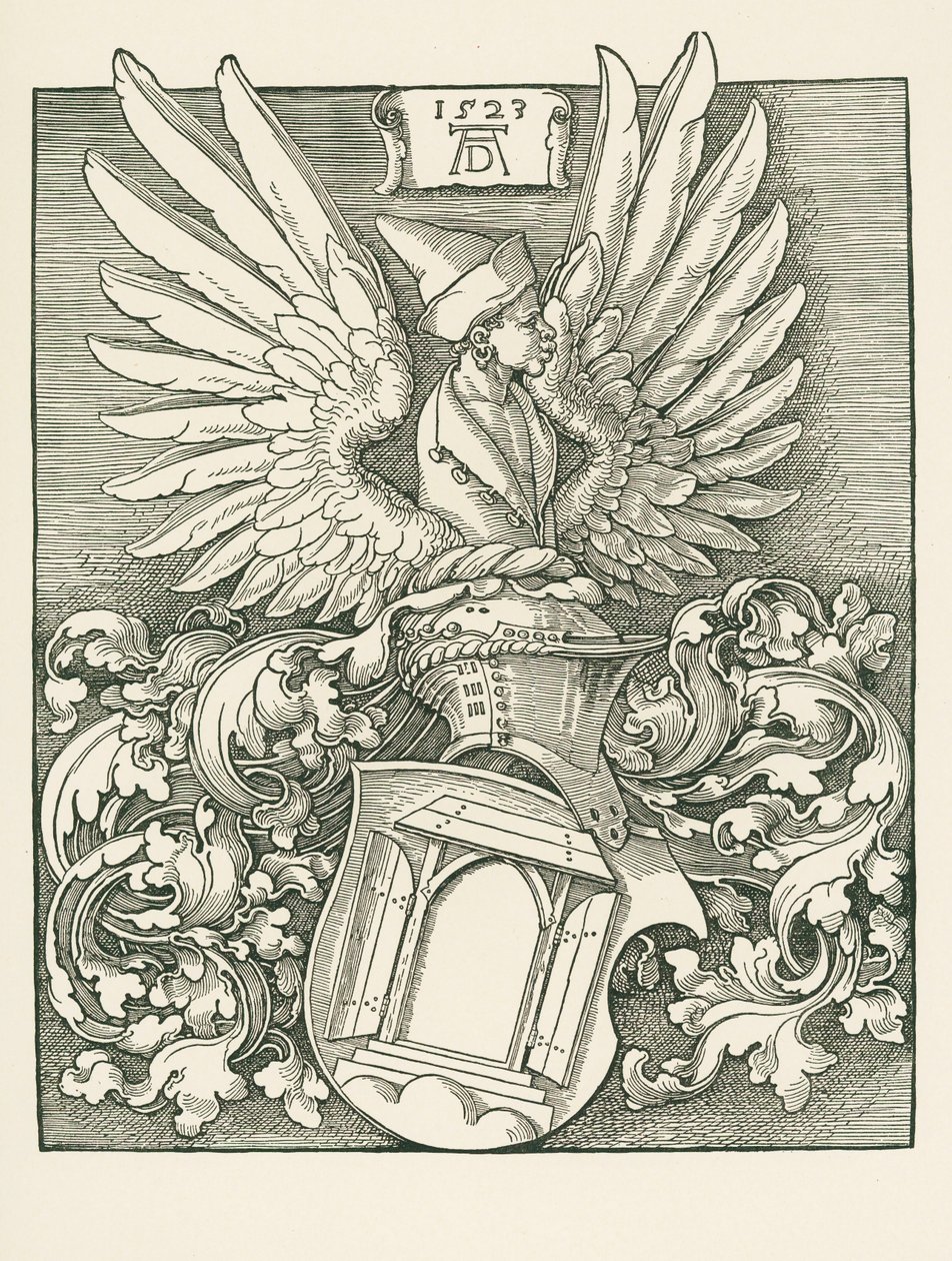 Duererin talon vaakuna tekijältä Albrecht Dürer or Duerer