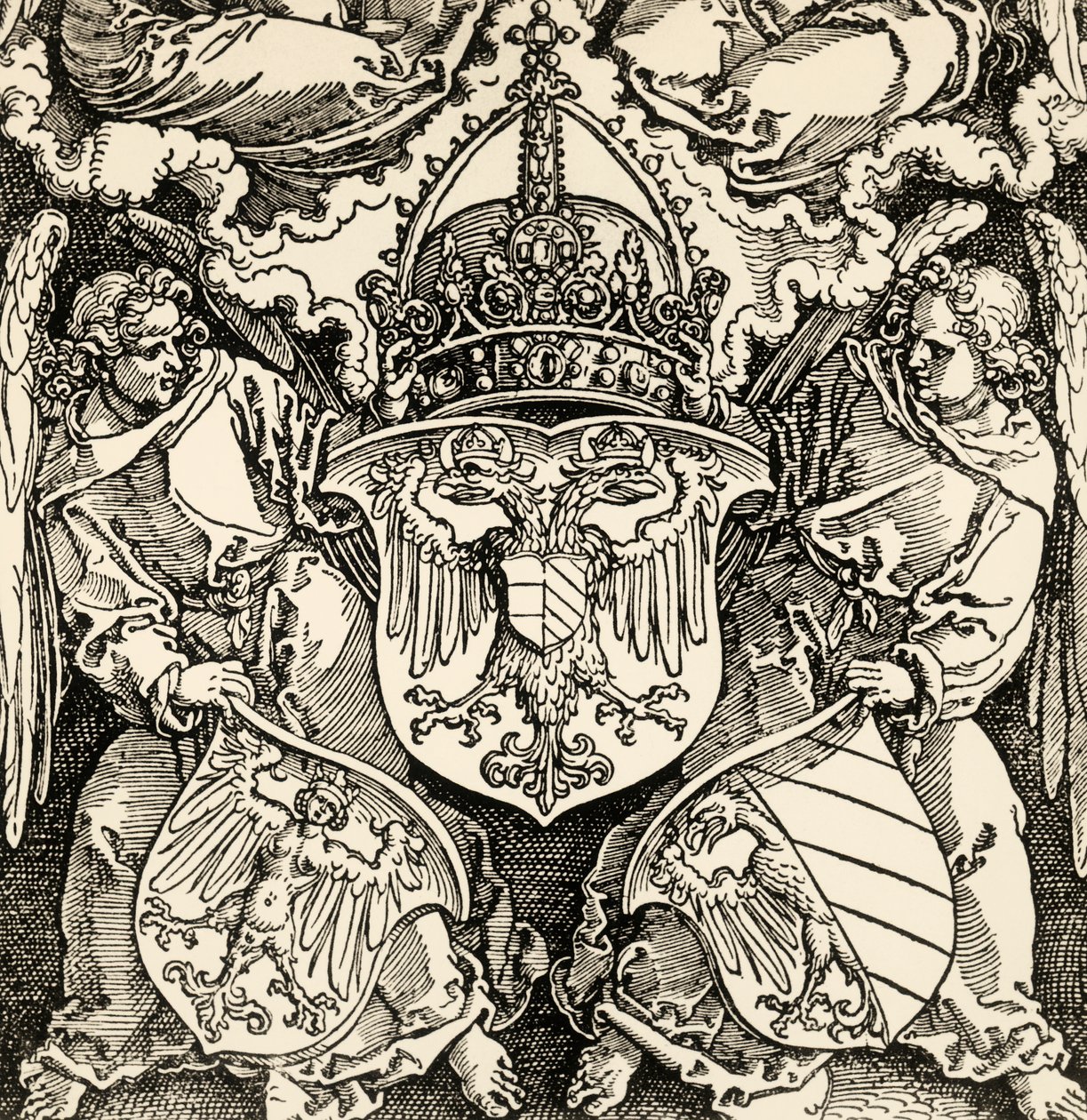 Germaanisen valtakunnan vaakuna, Albrecht Durer (1471-1528), kaiverrus, Saksa tekijältä Albrecht Dürer