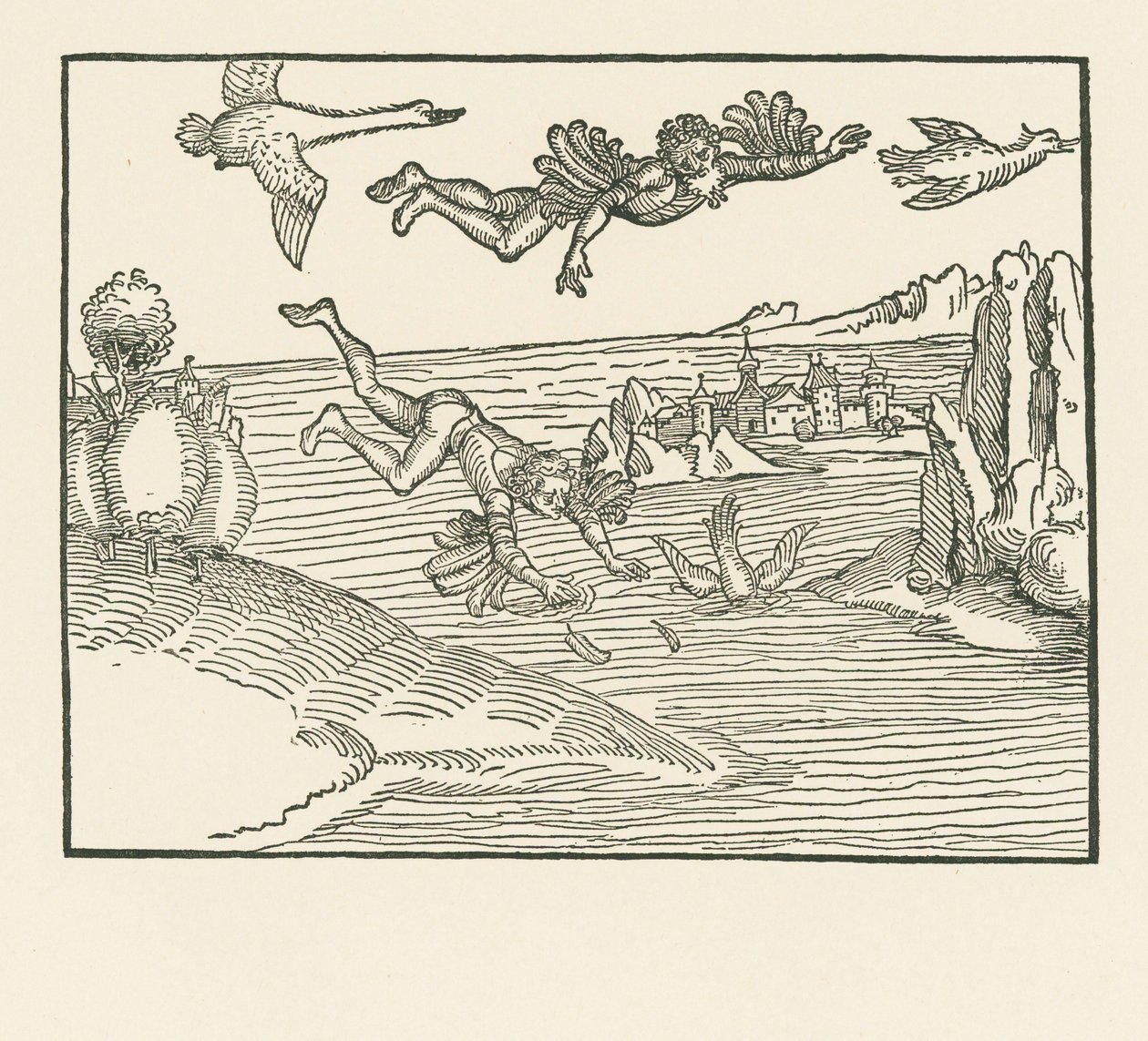 Daidalos ja Ikaros tekijältä Albrecht Dürer or Duerer