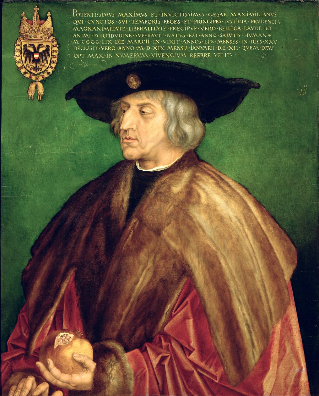 Keisari Maximilian I (öljy paneelissa) tekijältä Albrecht Dürer