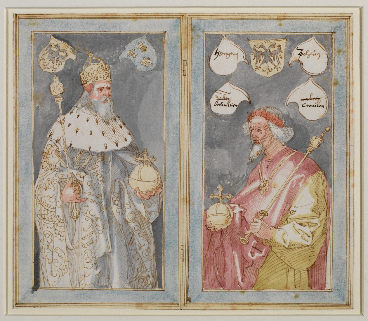 Keisari Kaarle Suuri ja Sigismund, 1507 - 1510 noin tekijältä Albrecht Dürer