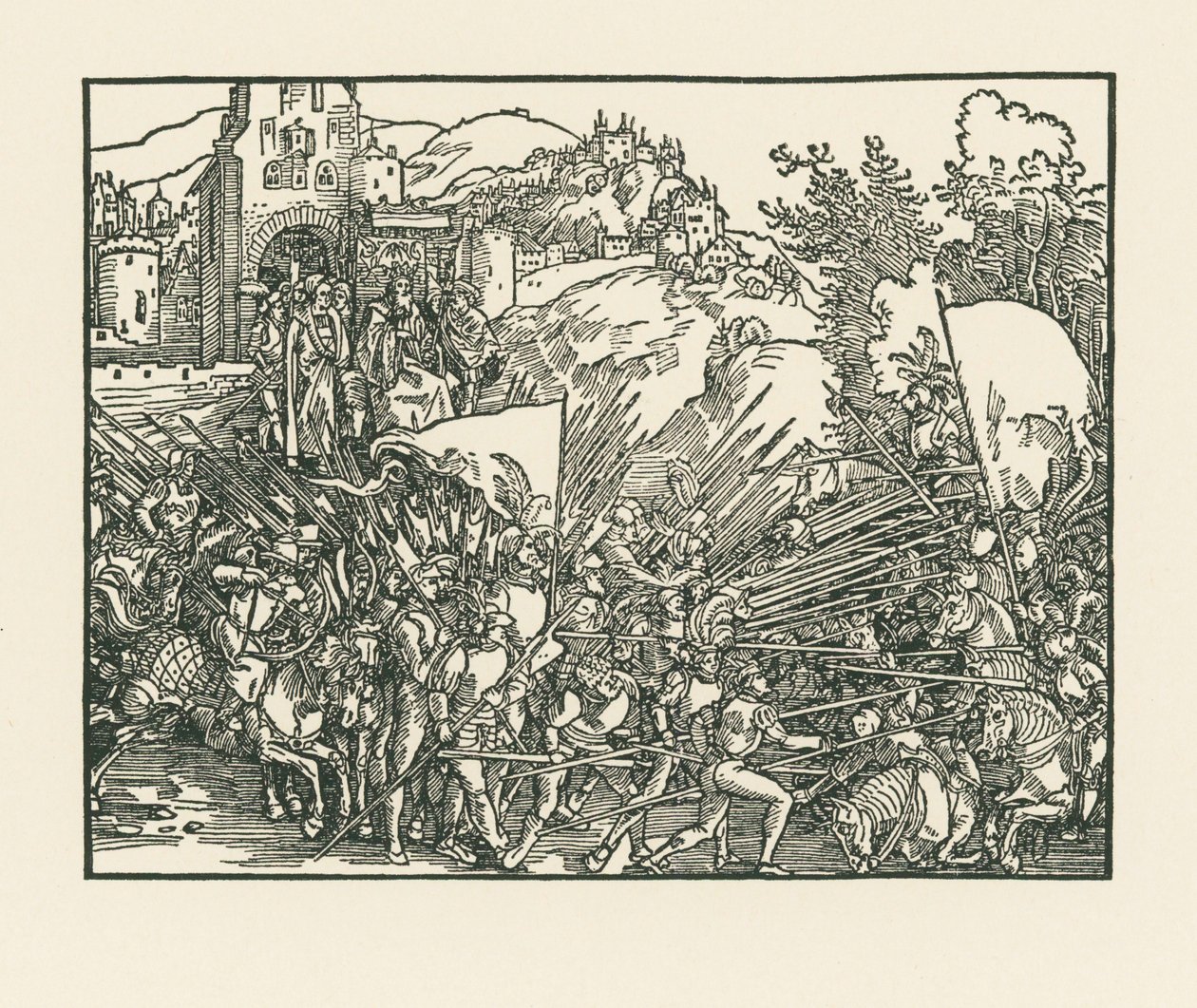 Holofernes taistelee juutalaisia vastaan tekijältä Albrecht Dürer or Duerer