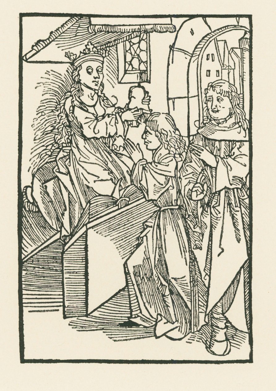 Kuvitus "Oratio Cassandre Venete" -kirjan nimiölehden kuvitus. tekijältä Albrecht Dürer or Duerer