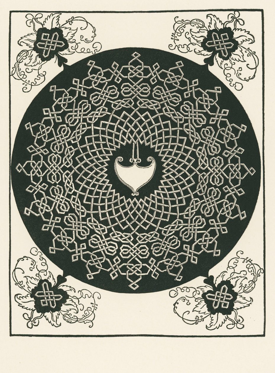 Solmu, jossa on sydämenmuotoinen keskiosa ja kulmikas kuvio. tekijältä Albrecht Dürer or Duerer