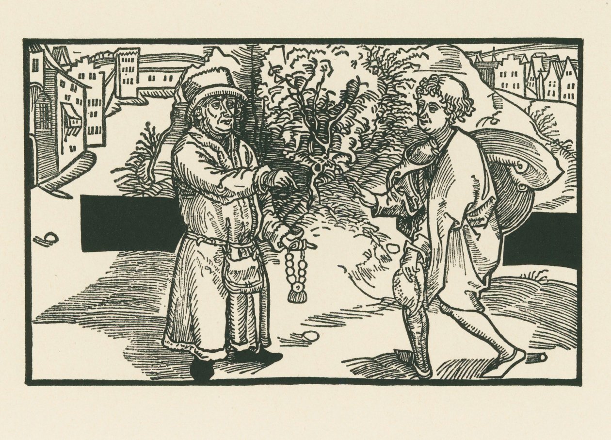 Laches ja Parmeno, noin 1492-93 (puupiirros). tekijältä Albrecht Dürer or Duerer