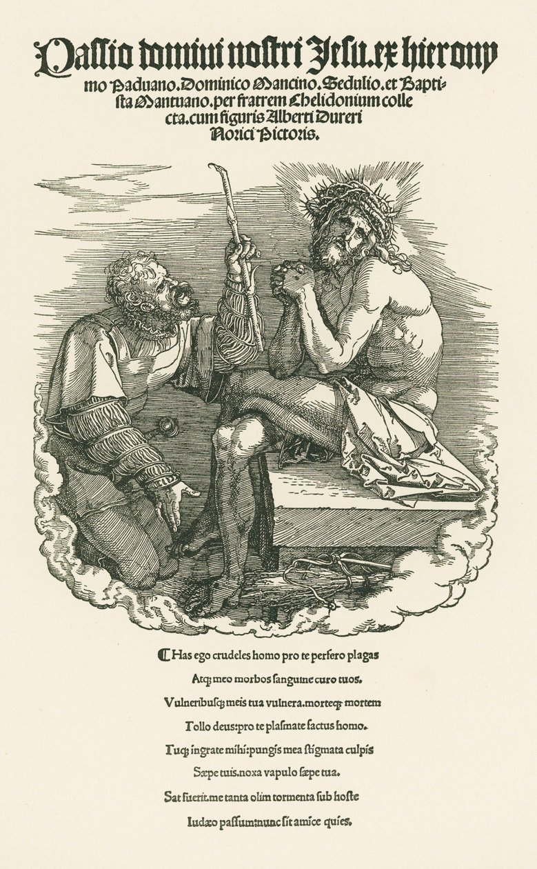 Sotilaan pilkkaama surumies, noin 1511 (puupiirros). tekijältä Albrecht Dürer or Duerer