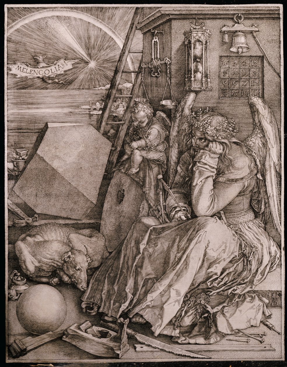 Melankolia, 1513 tekijältä Albrecht Dürer