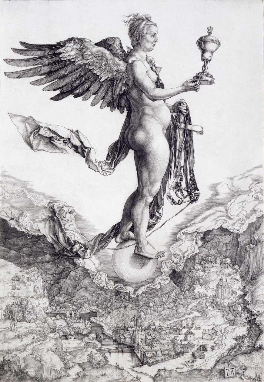 Nemesis (The Great Fortune) (kaiverrus) (katso myös 73790) tekijältä Albrecht Dürer