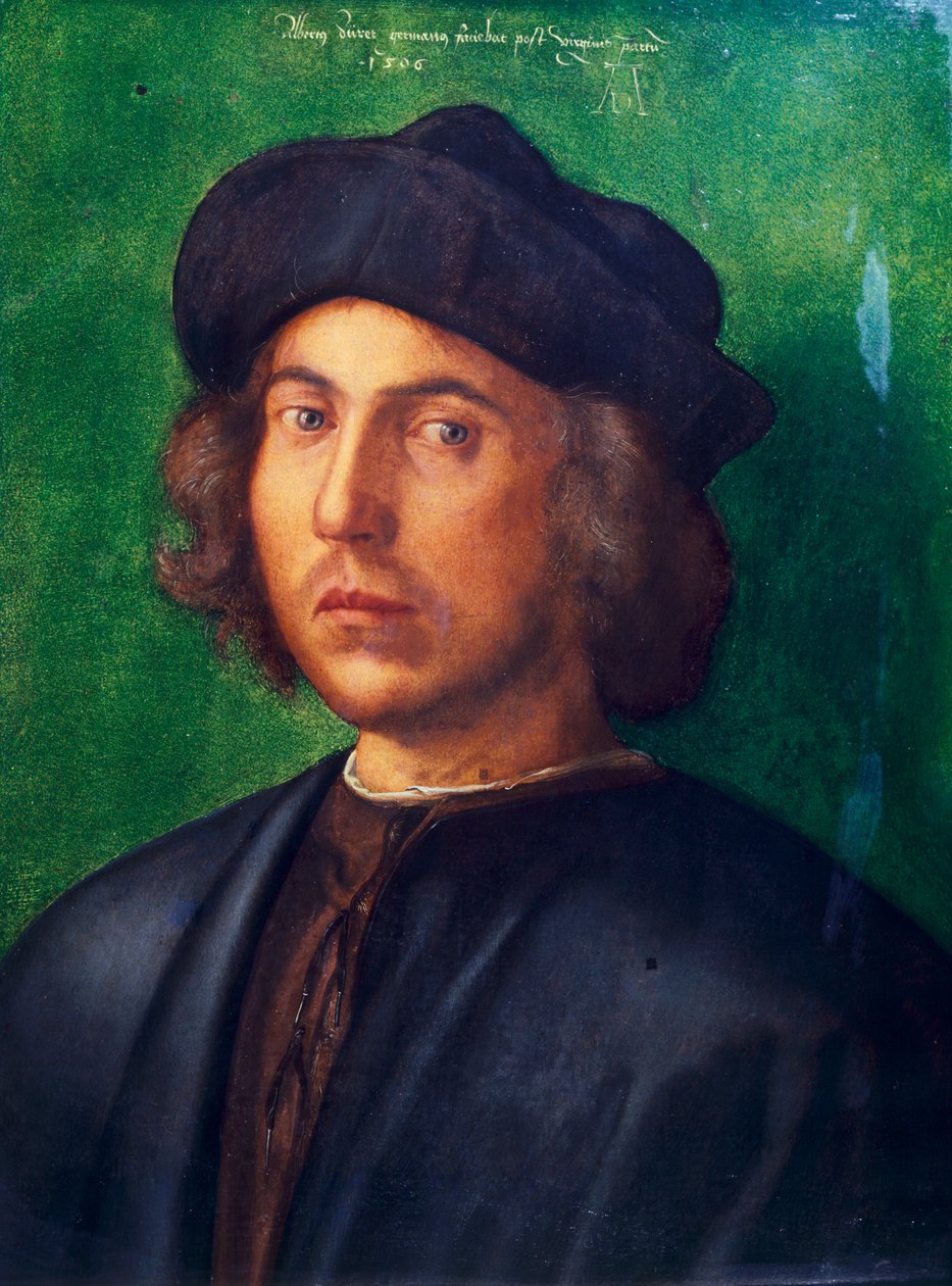 Albrecht Durerin (1471-1528) nuoren miehen muotokuva, öljytaulu, 47x35 cm tekijältä Albrecht Dürer