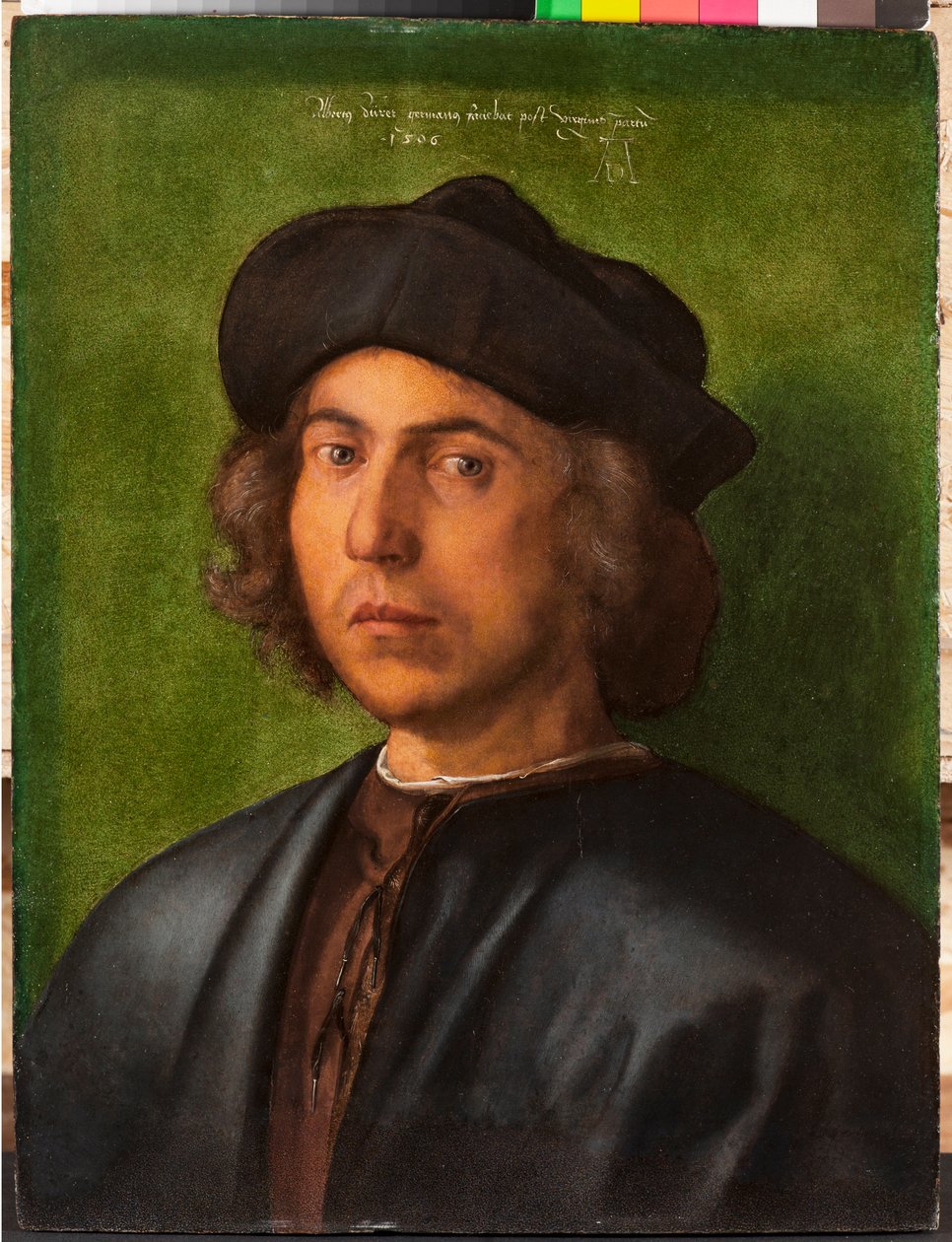 Nuoren miehen muotokuva Albrecht Durerin (1471-1528) maalaus 1506 Genes, Musei di Strada Nuova tekijältä Albrecht Dürer