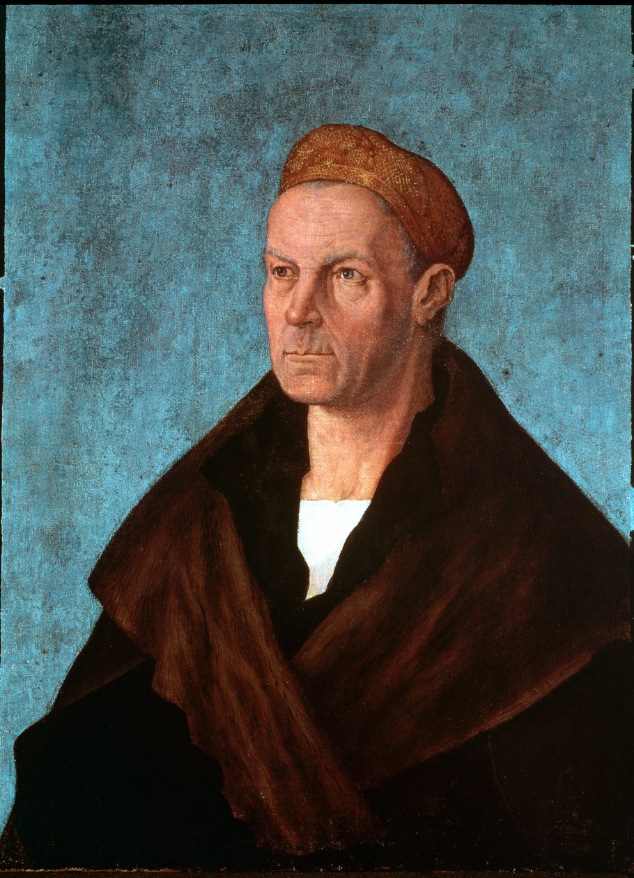 Saksalaisen pankkiirin Jakob II Fugger dit le Richen (1459-1525) muotokuva Detrempe d