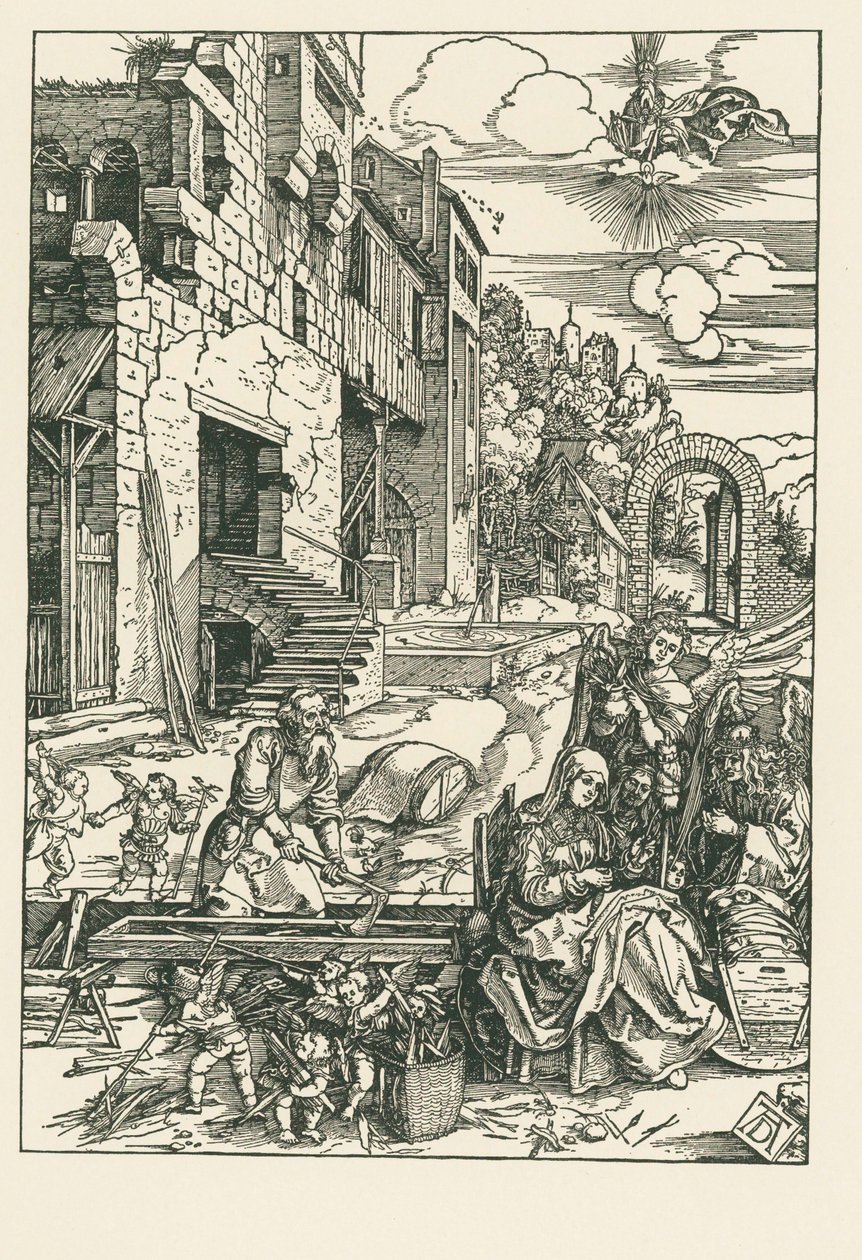 Lepo matkalla Egyptiin, noin 1502 (puupiirros). tekijältä Albrecht Dürer or Duerer