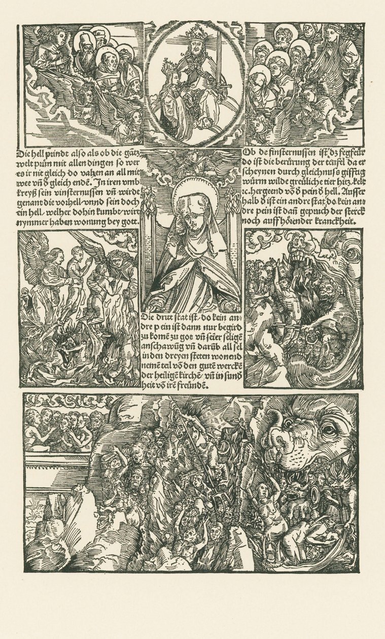 Pyhä Birgitta ja Neitsyt esirukoilevat kadotettujen puolesta. tekijältä Albrecht Dürer or Duerer