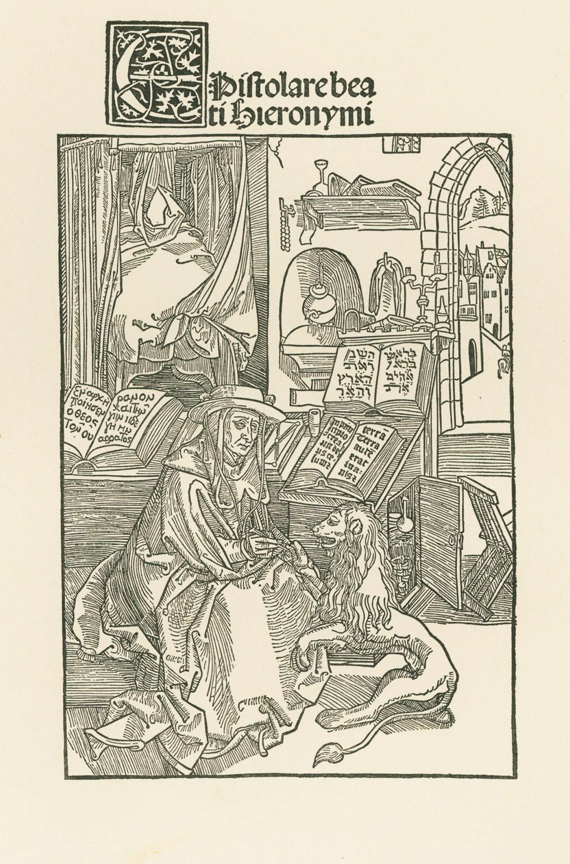 Pyhä Hieronymus työhuoneessaan tekijältä Albrecht Dürer or Duerer