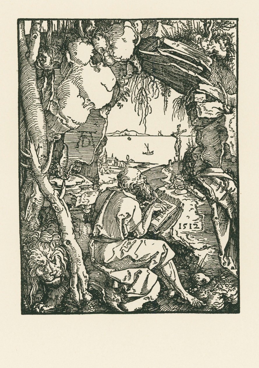 Pyhä Hieronymus luolassa tekijältä Albrecht Dürer or Duerer