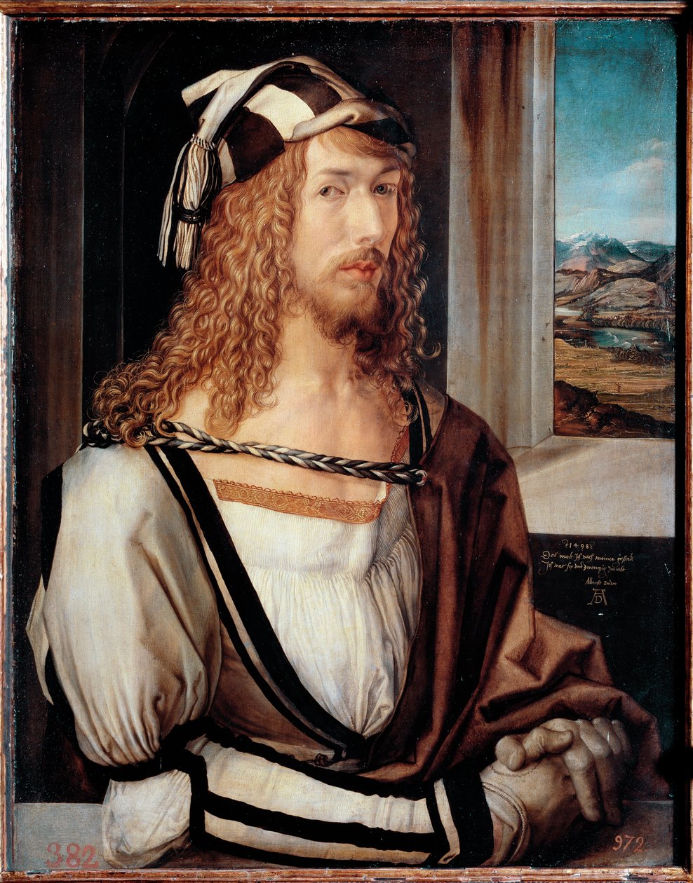 Omakuva 26-vuotias (öljy puulle tekijältä Albrecht Dürer