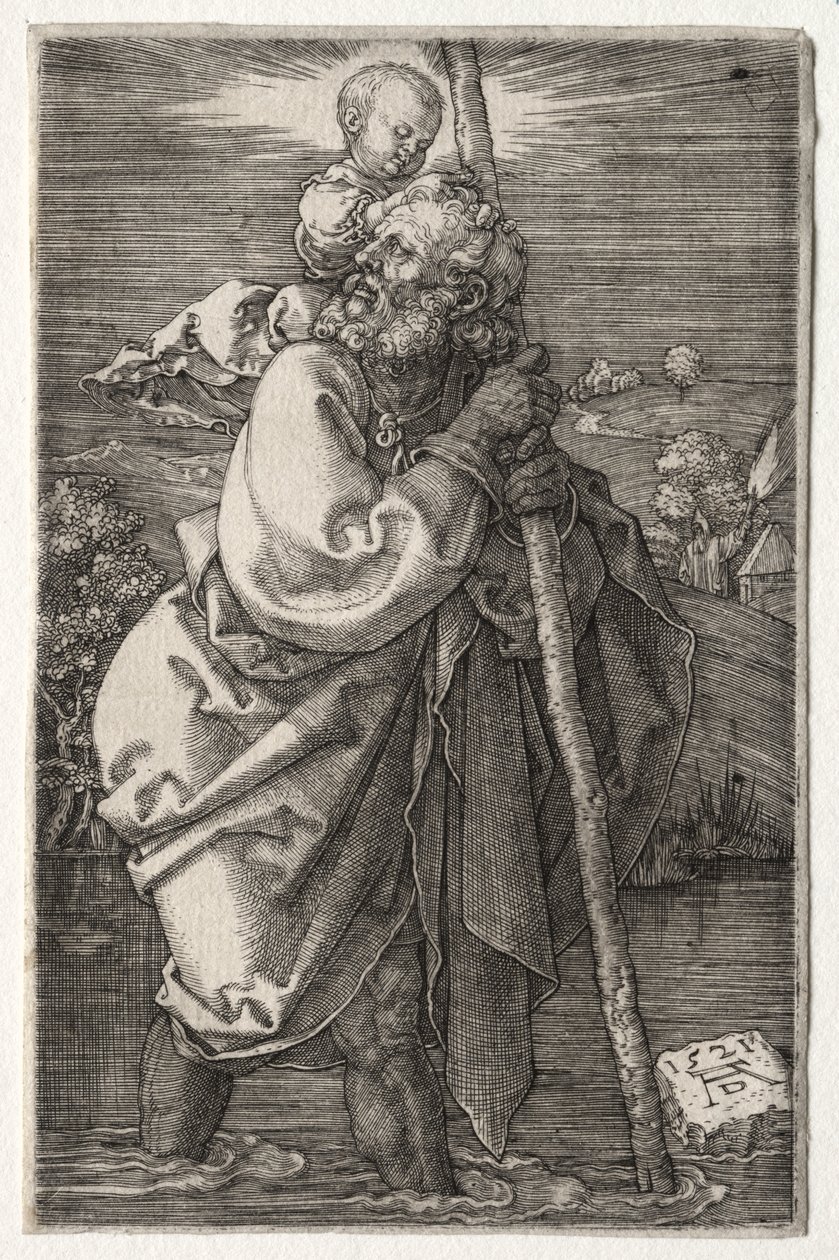 St. Christopher, Kasvot vasemmalle tekijältä Albrecht Dürer or Duerer