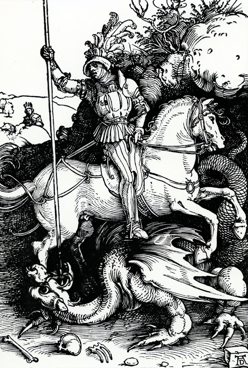 Pyhä Yrjö ja lohikäärme tekijältä Albrecht Dürer