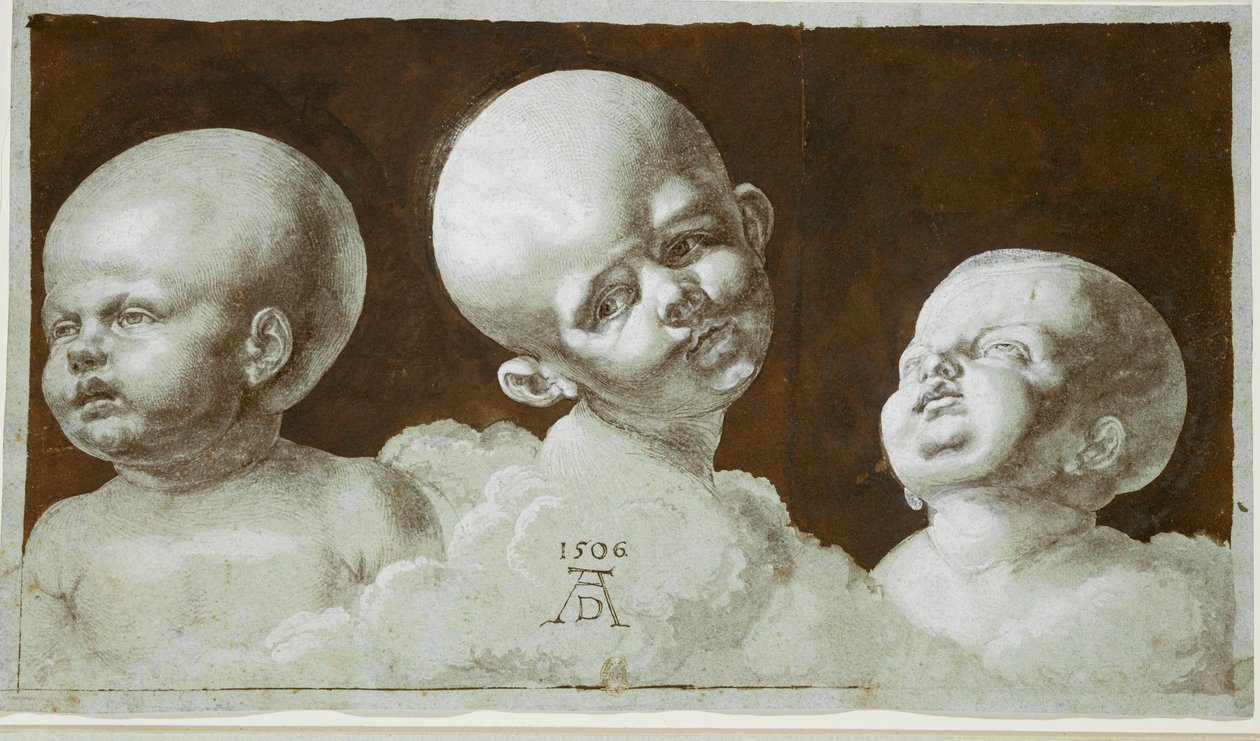 Lapsen pään tutkimukset (piirustus) tekijältä Albrecht Dürer or Duerer