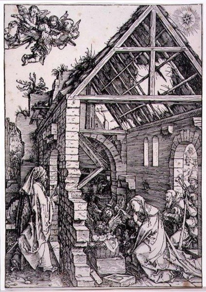 Paimenten palvonta (puupiirros) tekijältä Albrecht Dürer