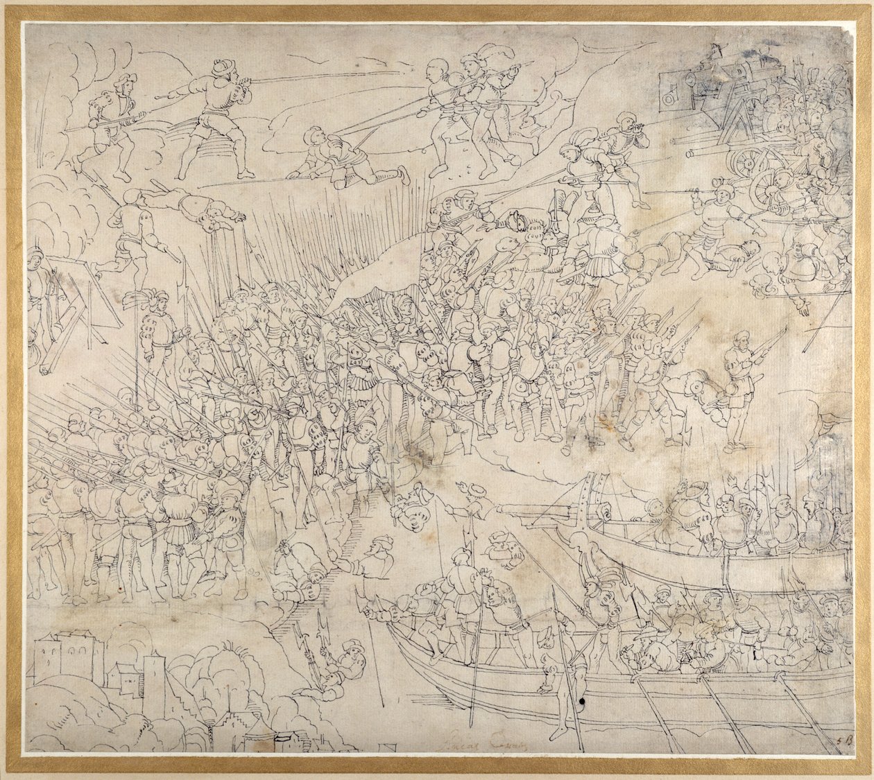 Assault lähellä Rorschachia Konstanz-järvellä, n. 1500 (kynä ja muste paperille) tekijältä Albrecht Dürer