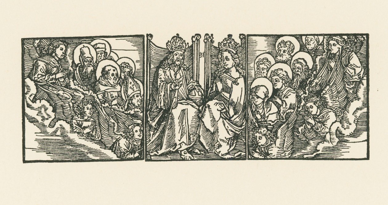 Neitsyt Marian kruunajaiset tekijältä Albrecht Dürer or Duerer