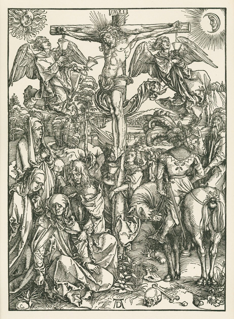 Ristiinnaulitseminen, noin 1498 (puupiirros) tekijältä Albrecht Dürer or Duerer