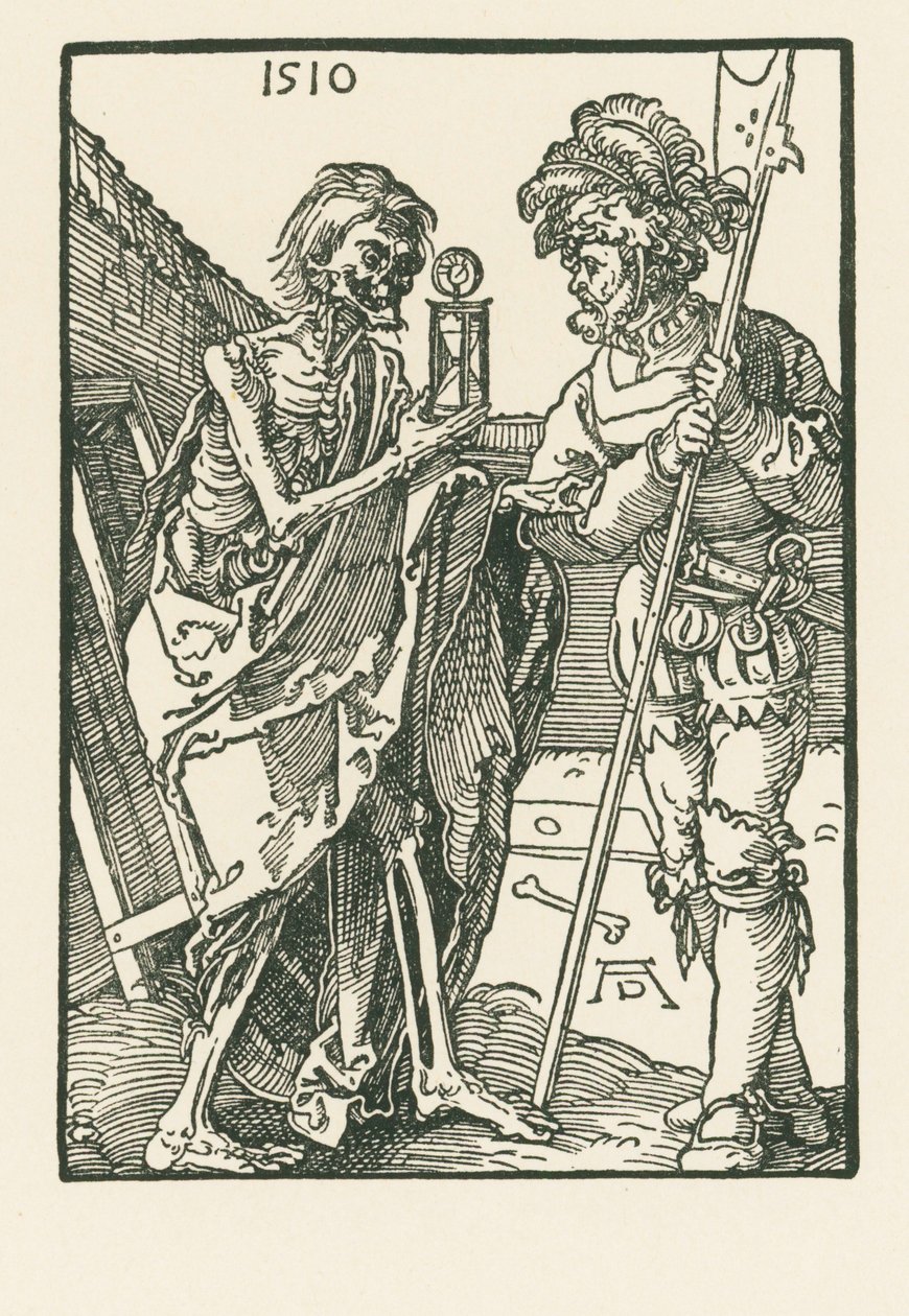 Kuolema ja Landsknecht tekijältä Albrecht Dürer or Duerer