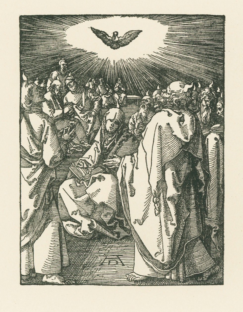 Pyhän Hengen laskeutuminen, noin 1510 (puupiirros). tekijältä Albrecht Dürer or Duerer
