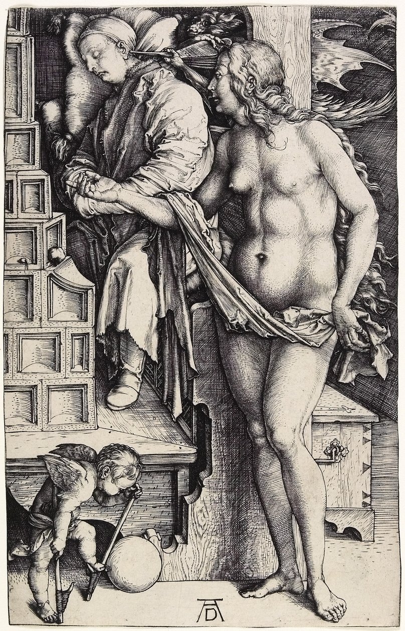 Unelma, n. 1500 (kaiverrus) tekijältä Albrecht Dürer