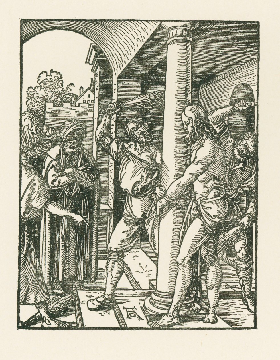 Ruoskanleikkaus, noin 1509 (puupiirros) tekijältä Albrecht Dürer or Duerer