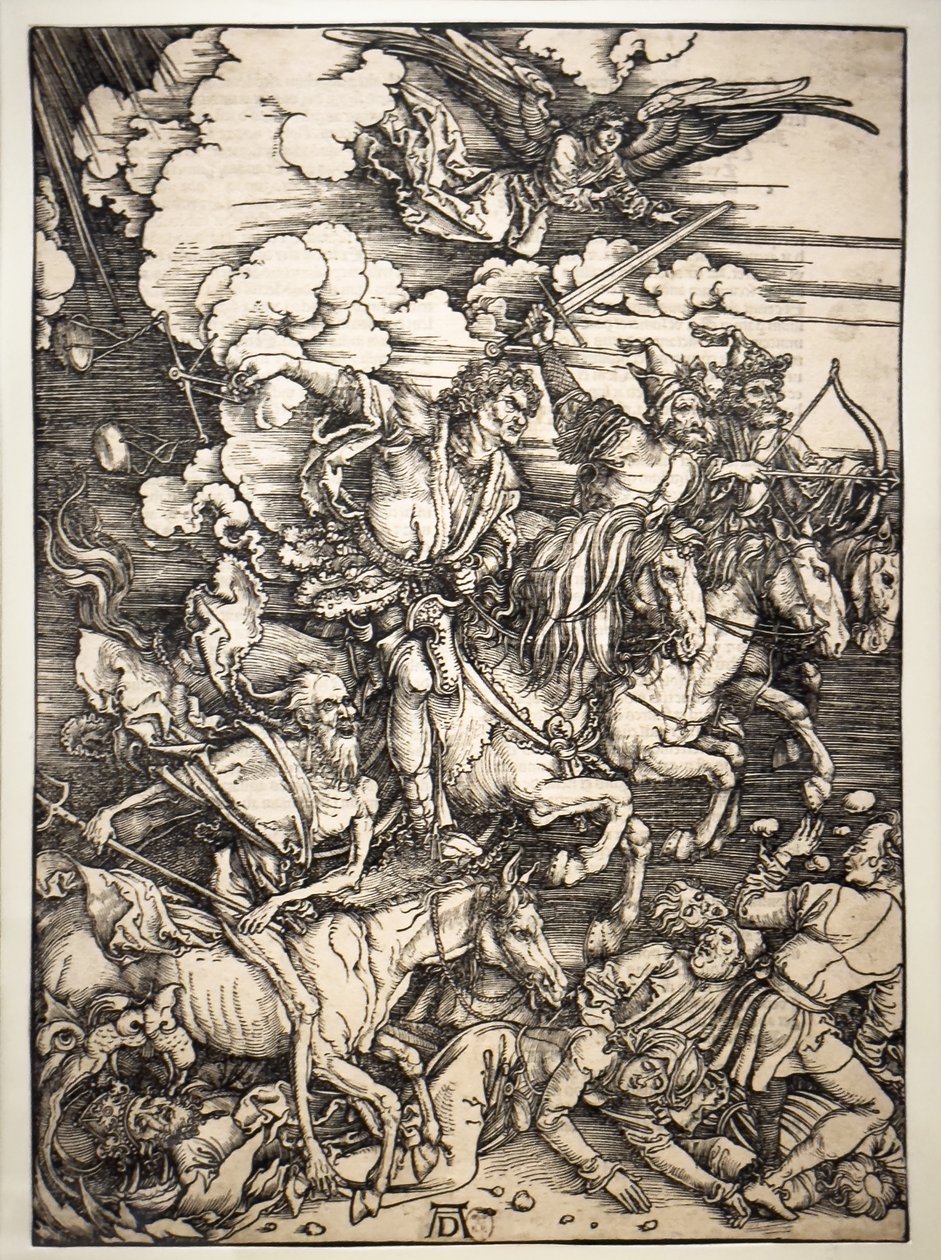 Apokalypsin neljä ratsumiestä tekijältä Albrecht Dürer or Duerer