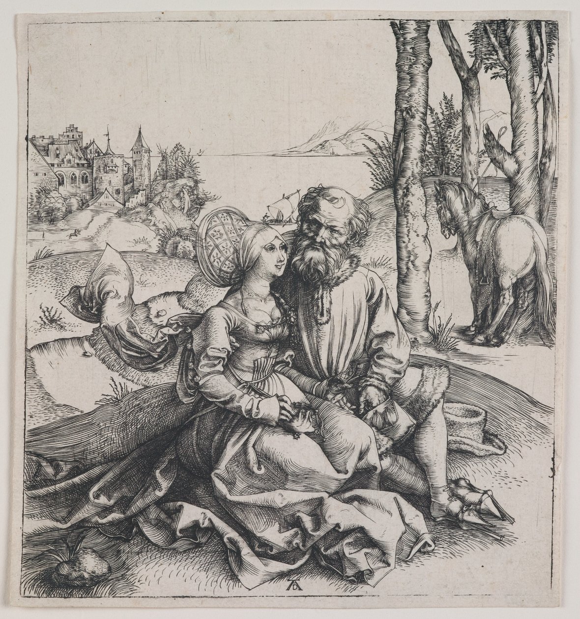 Huonosti valikoitunut pariskunta, noin 1495 (kaiverrus). tekijältä Albrecht Dürer or Duerer