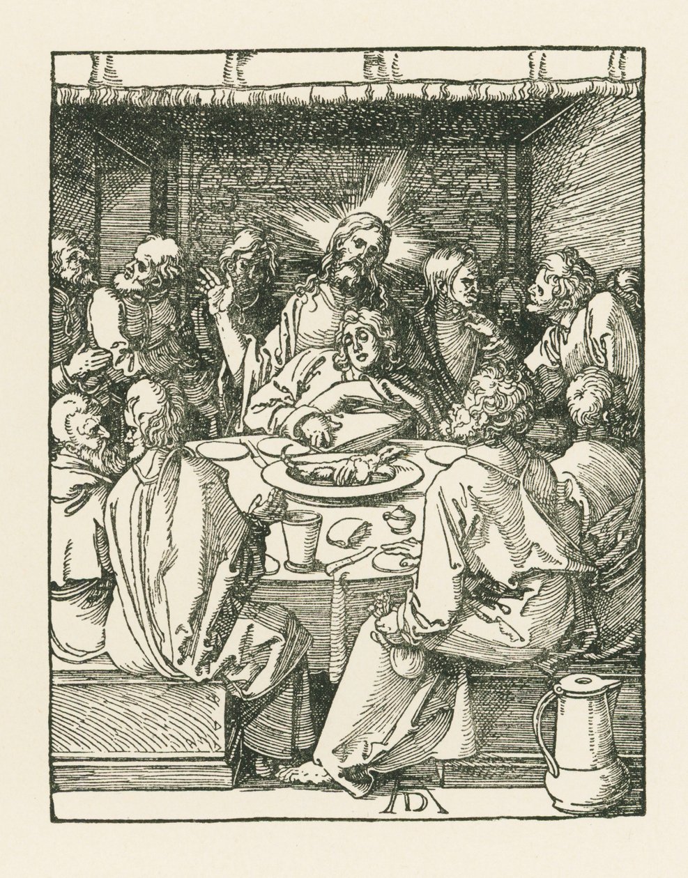 Viimeinen ehtoollinen, noin 1508-09 (puupiirros) tekijältä Albrecht Dürer or Duerer