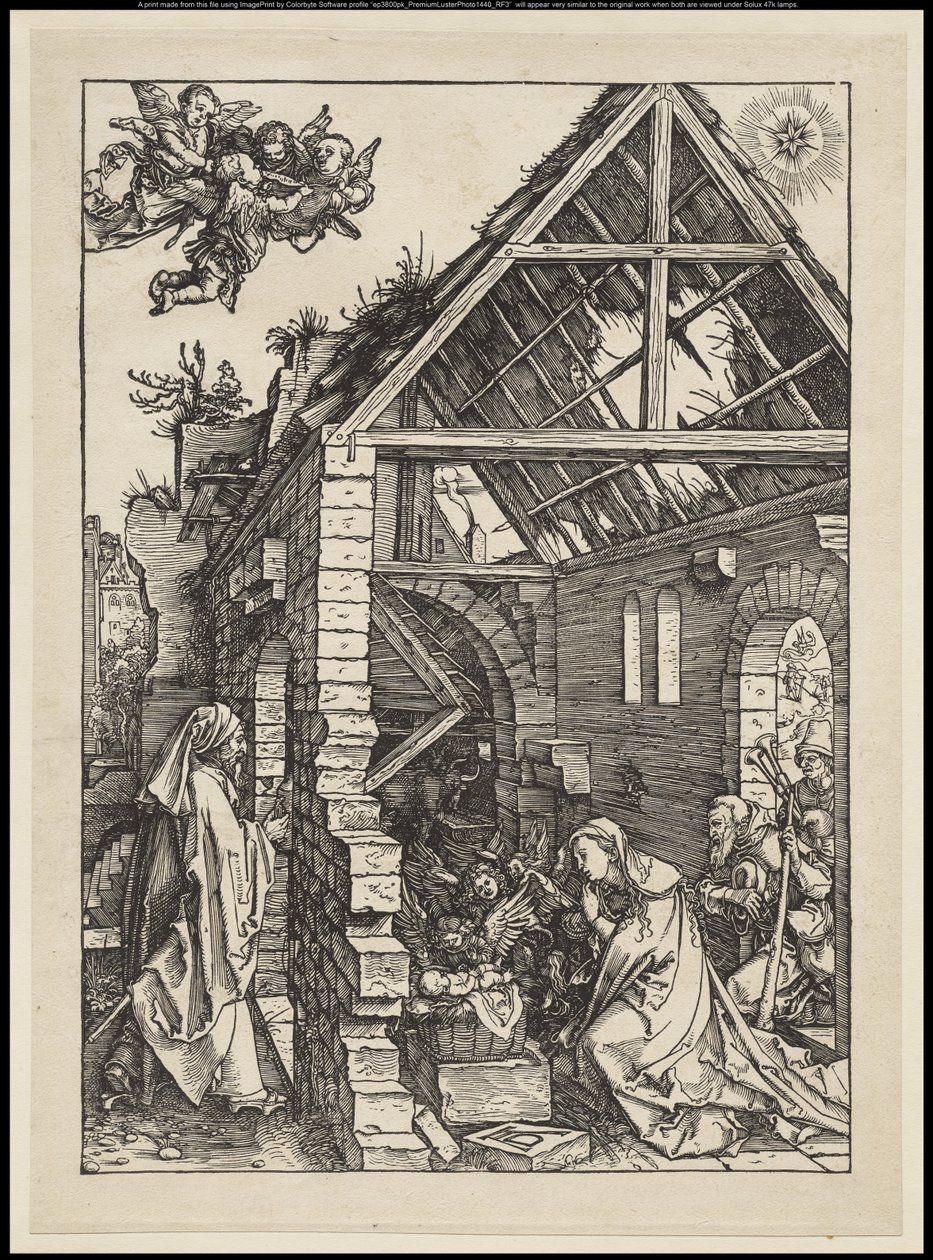 Neitsyen elämä: Syntymä, 1502-03 tekijältä Albrecht Dürer