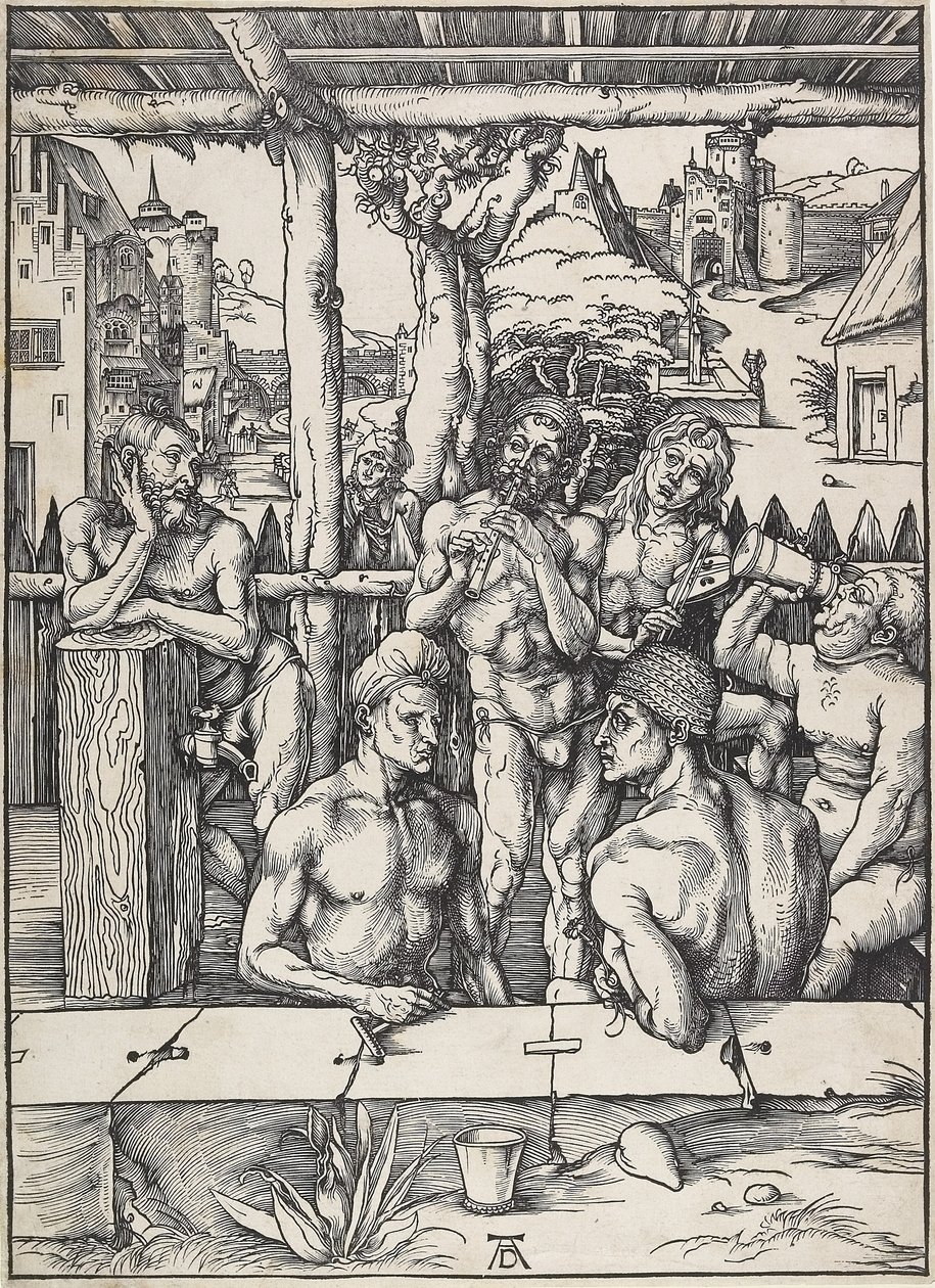 Miesten kylpylä, n. 1496-1497 tekijältä Albrecht Dürer