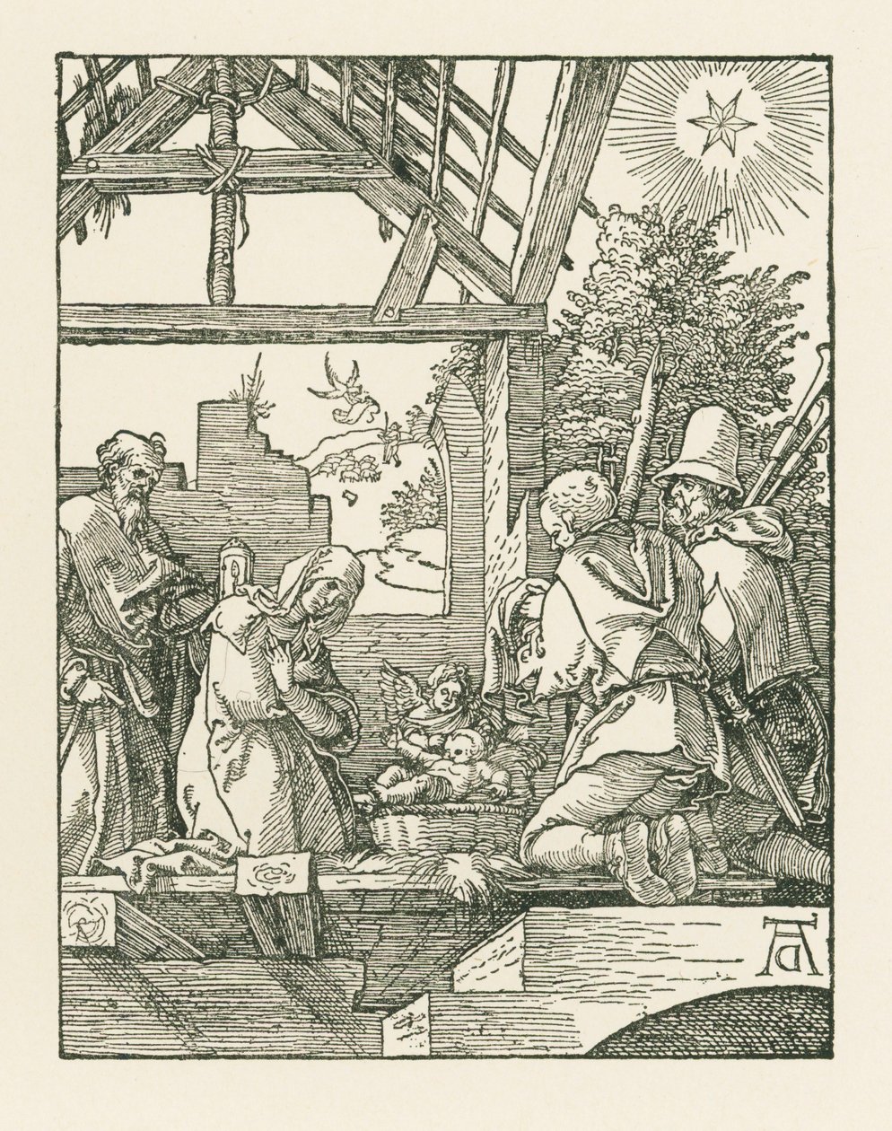 Syntymäjumalanpalvelus, noin 1510 (puupiirros) tekijältä Albrecht Dürer or Duerer