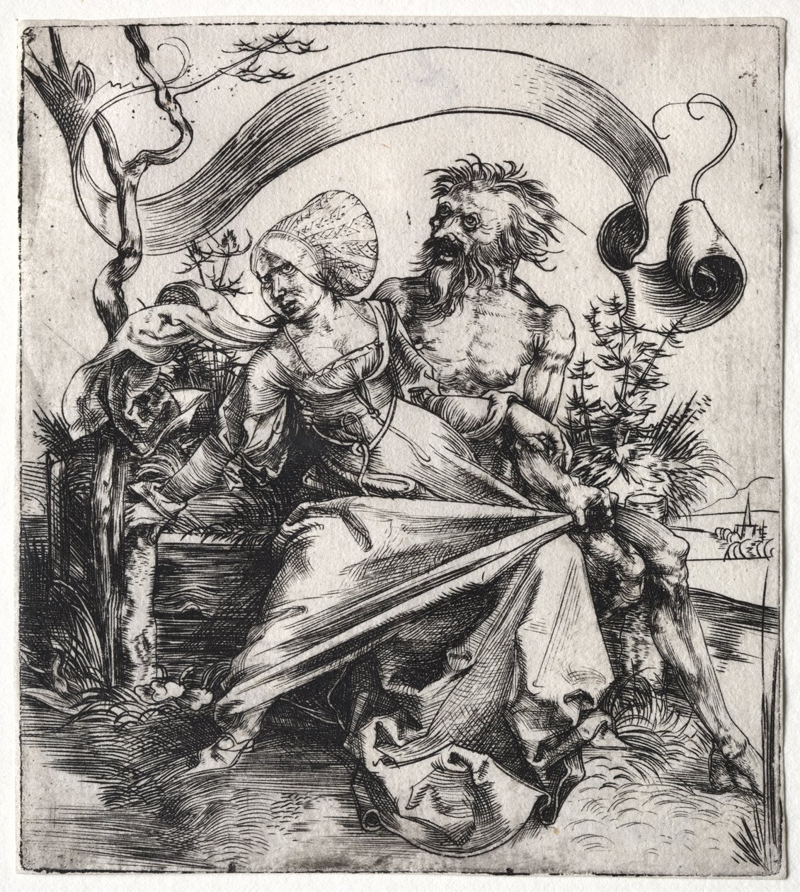 Ravisher, c. 1495 (kaiverrus) tekijältä Albrecht Dürer or Duerer