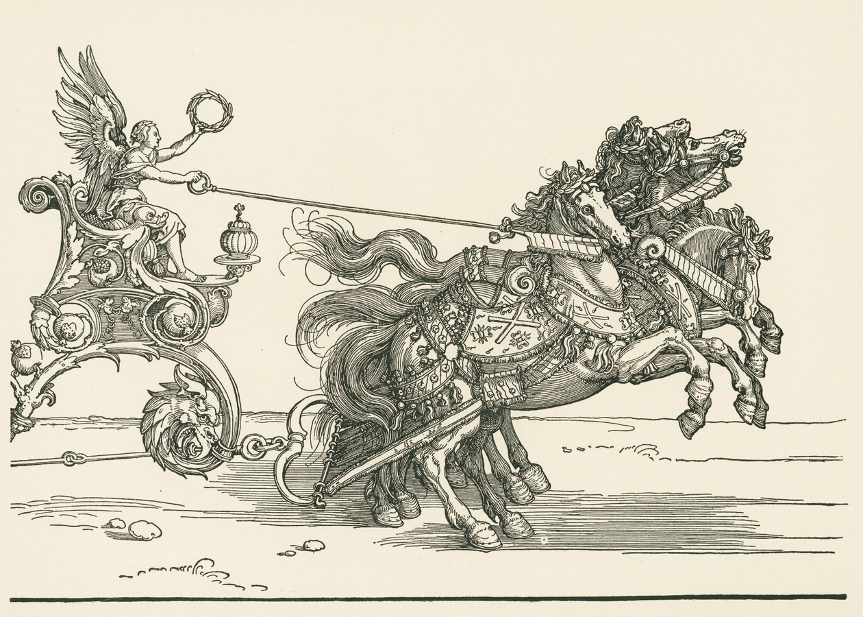 Pieni riemuvoittoauto tai Burgundin avioliitto tekijältä Albrecht Dürer or Duerer