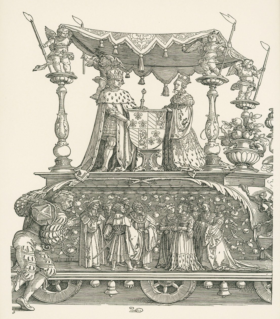 Pieni riemuvoittoauto tai Burgundin avioliitto tekijältä Albrecht Dürer or Duerer