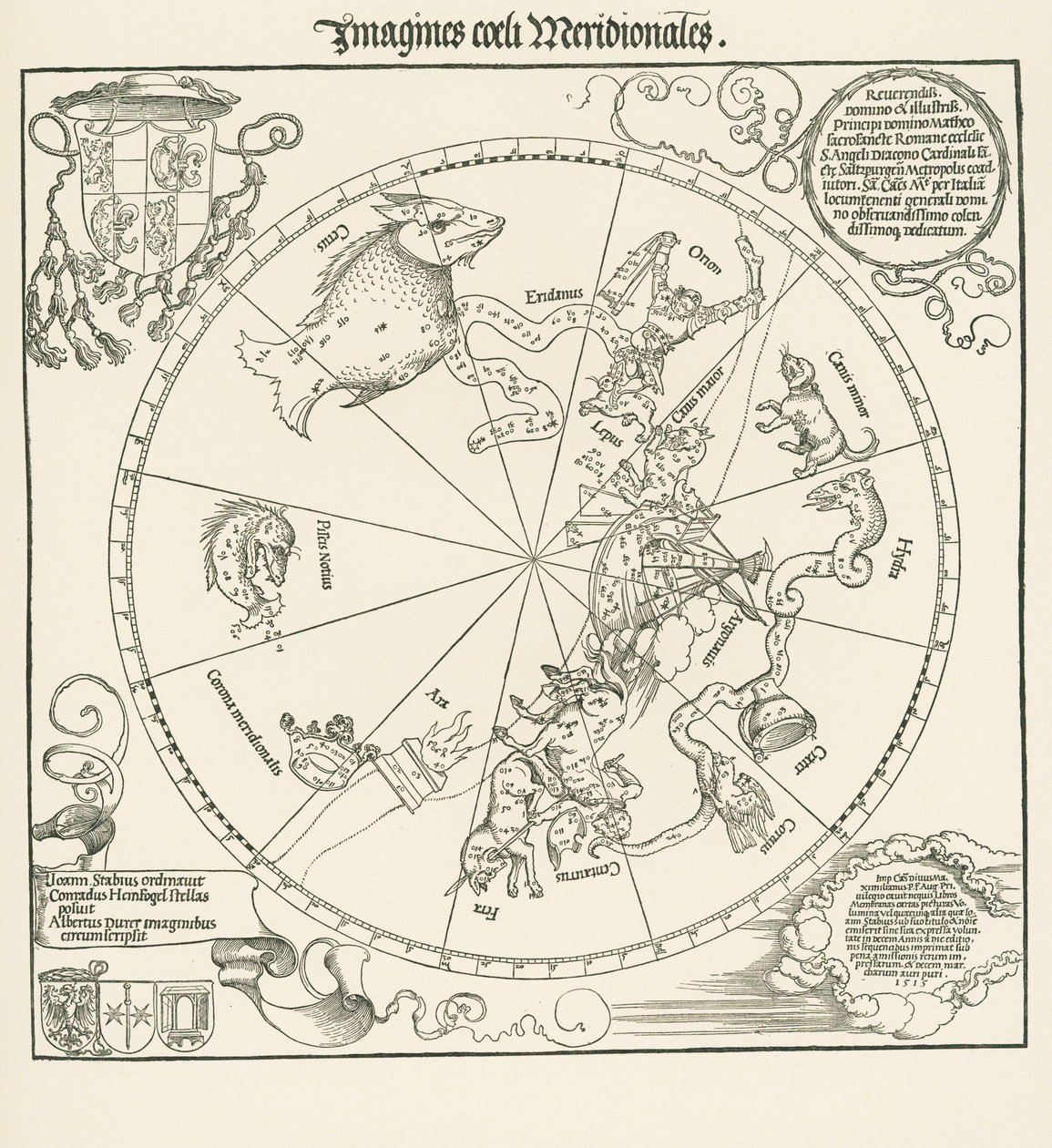 Taivaankehän eteläinen pallonpuolisko tekijältä Albrecht Dürer or Duerer