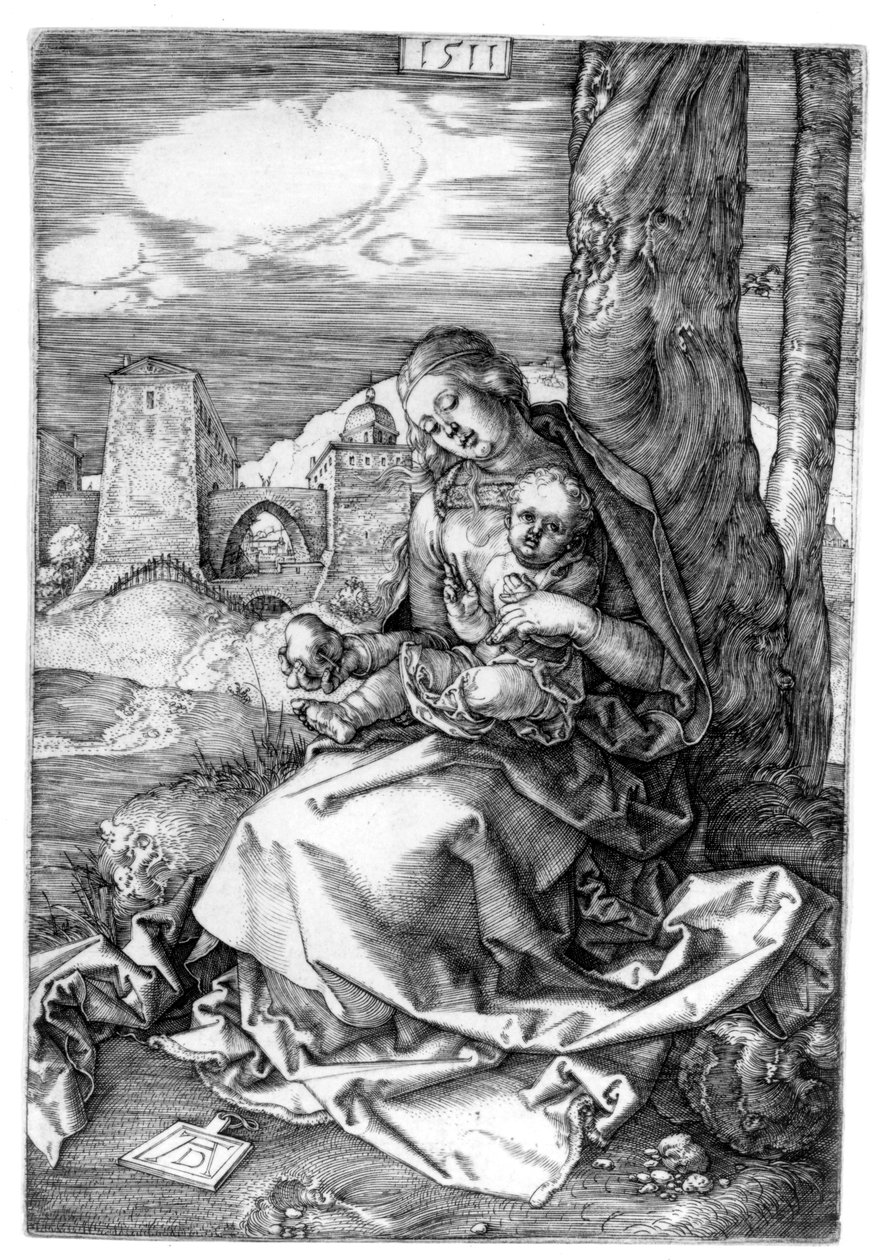 Neitsyt ja lapsi päärynän kanssa tekijältä Albrecht Dürer