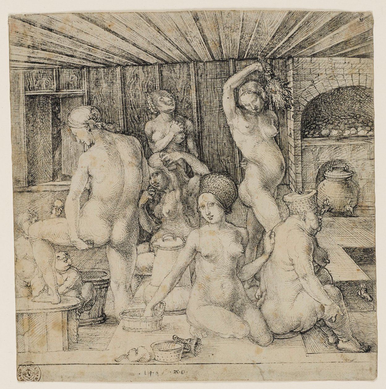 Naisten kylpylä tekijältä Albrecht Dürer or Duerer