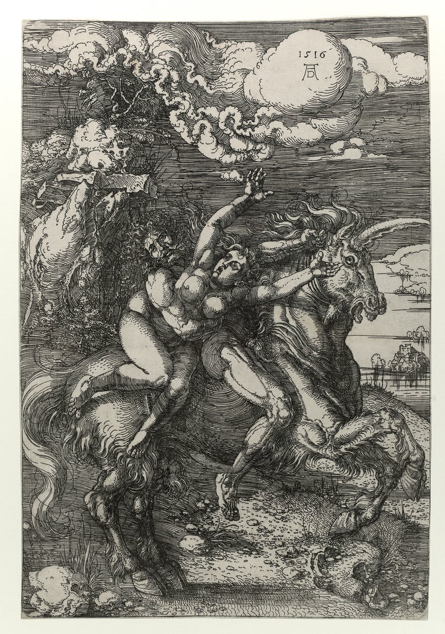 Yksisarvisen sieppaus tekijältä Albrecht Dürer
