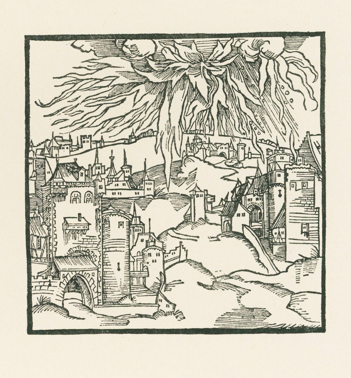 Sodoman ja Gomorran tuhoaminen tekijältä Albrecht Dürer or Duerer