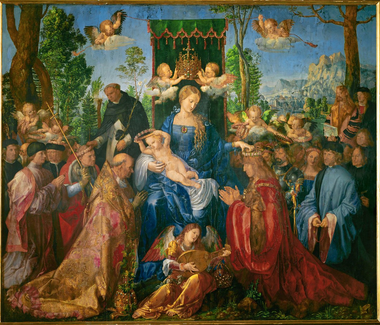 Ruususeppeleen juhla (öljy puulle) tekijältä Albrecht Dürer or Duerer