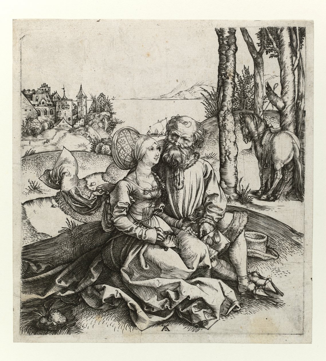 Huonosti valikoitunut pariskunta, n. 1495 tekijältä Albrecht Dürer