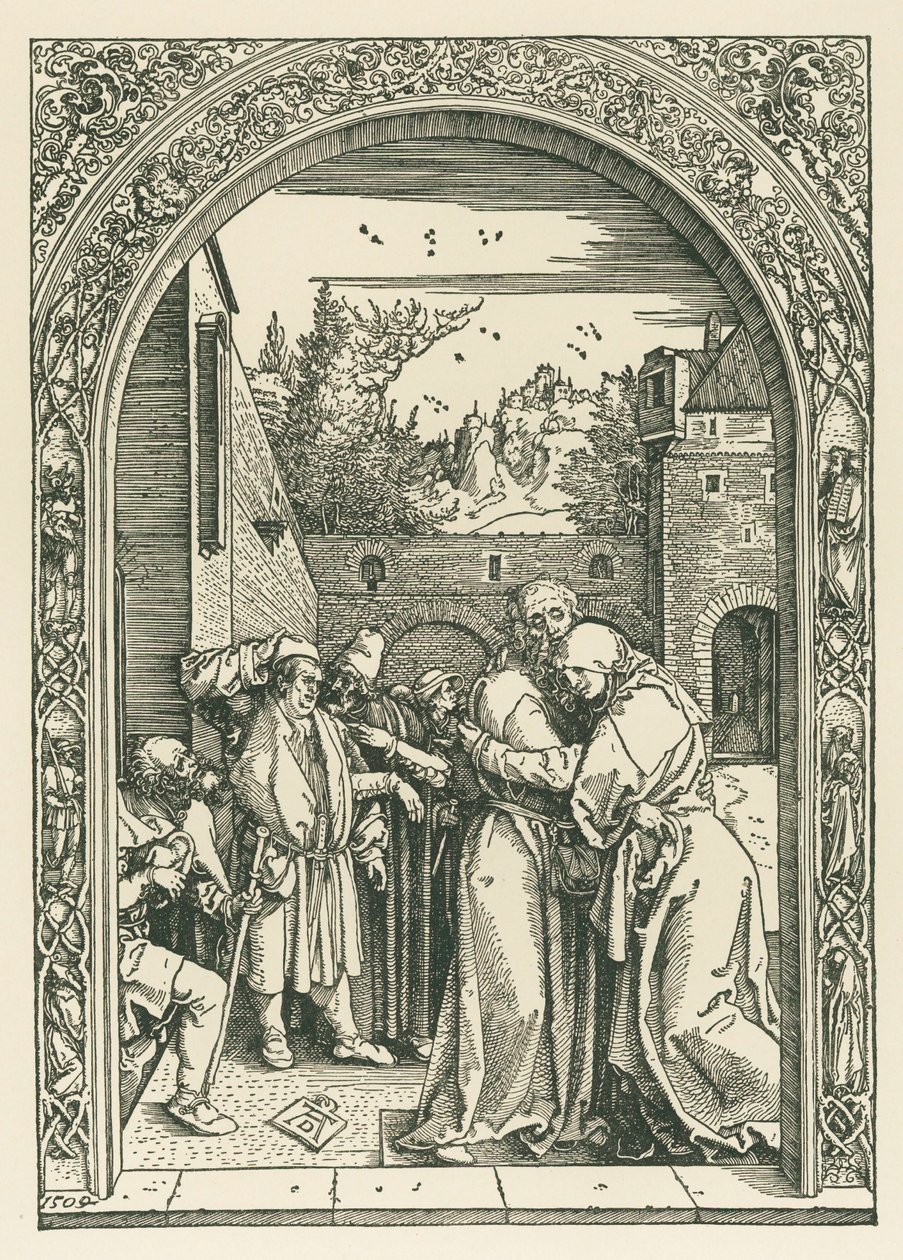 Joakimin ja Annen tapaaminen Golden Gatella tekijältä Albrecht Dürer or Duerer
