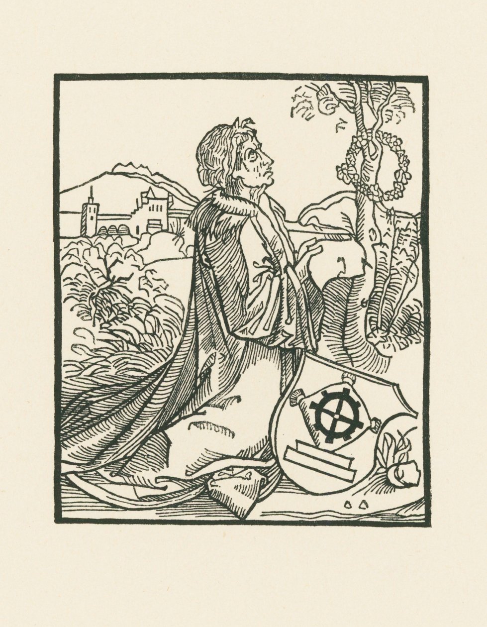 Runoilija Sebastian Brant polvillaan tekijältä Albrecht Dürer or Duerer